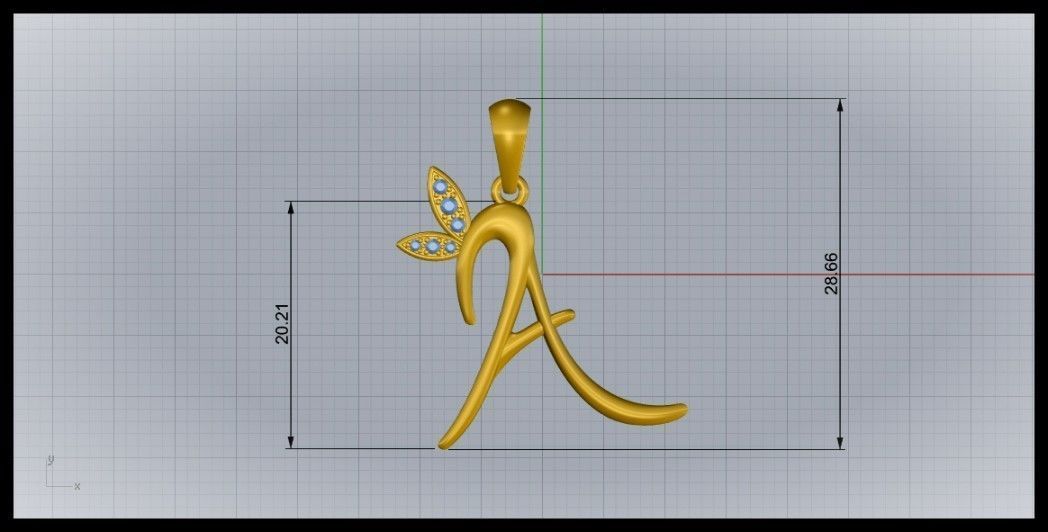 A Letter Leaf Style  3D print model_8