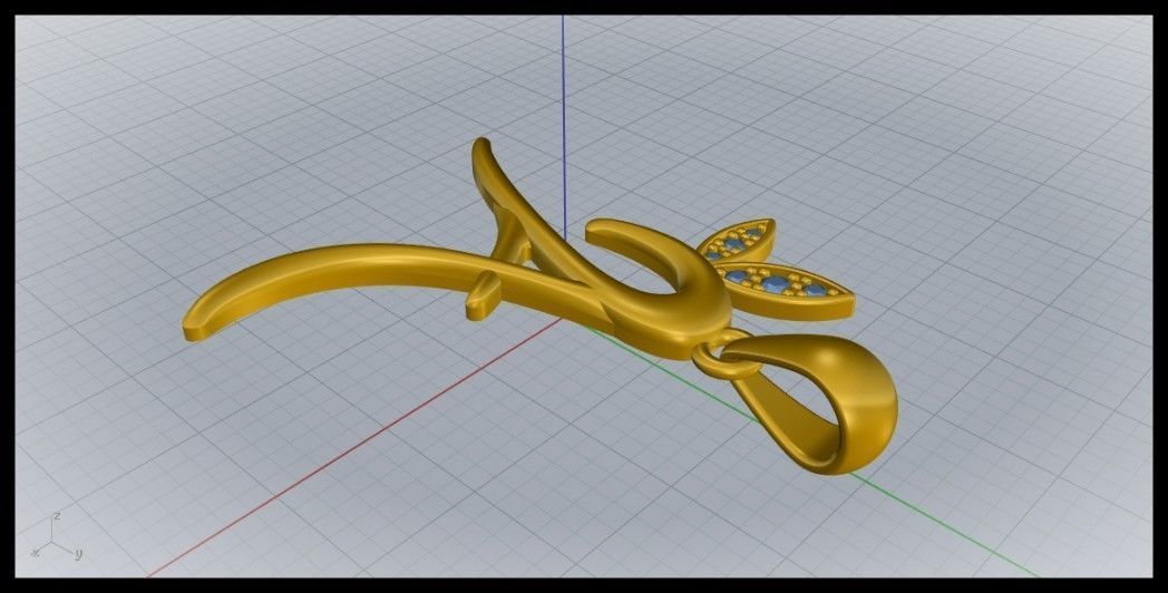 A Letter Leaf Style  3D print model_6