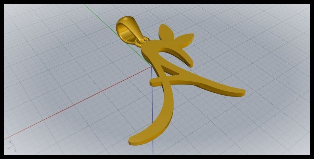 A Letter Leaf Style  3D print model_7