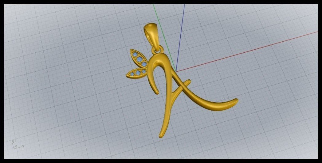 A Letter Leaf Style  3D print model_4