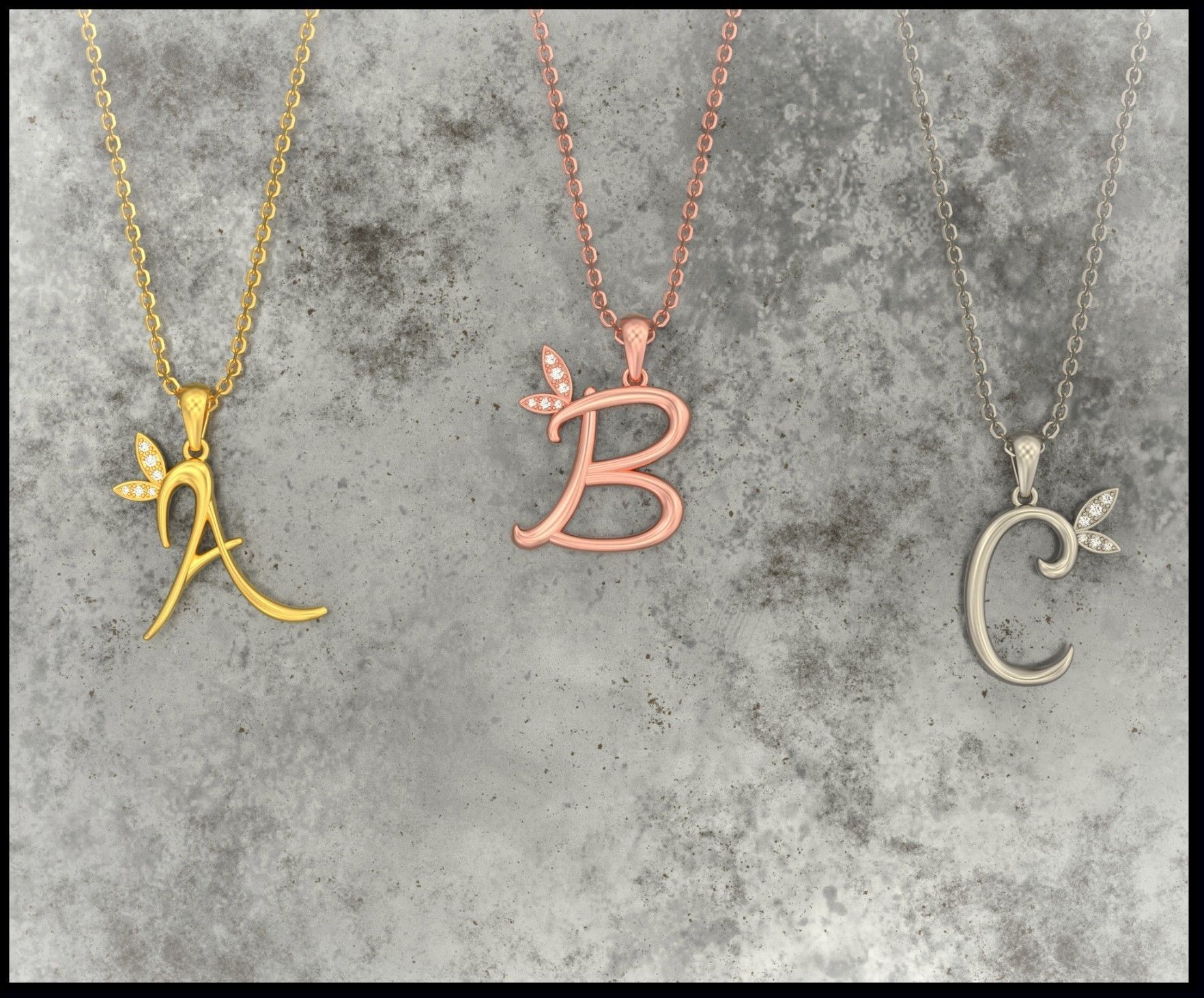 B Letter Leaf Style 3D print model_1