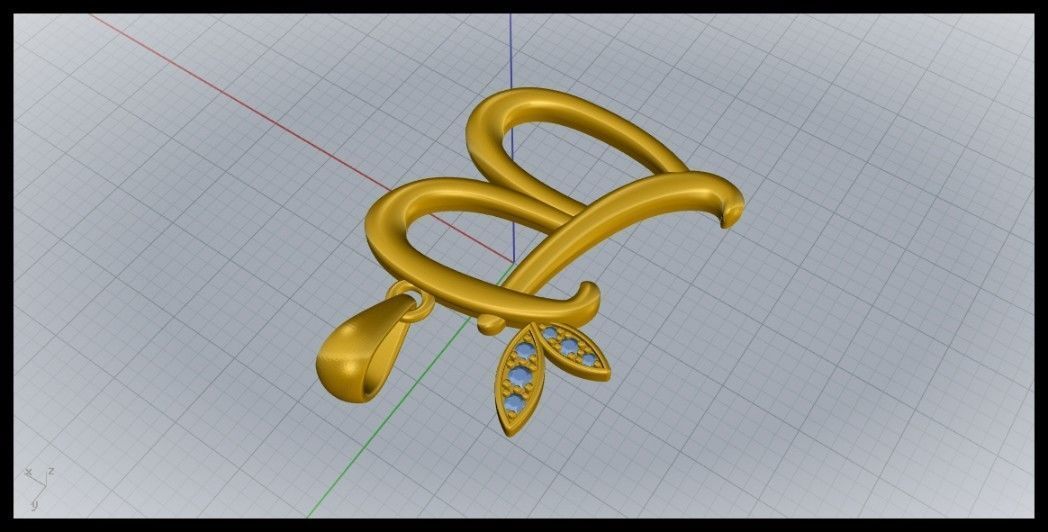 B Letter Leaf Style 3D print model_4