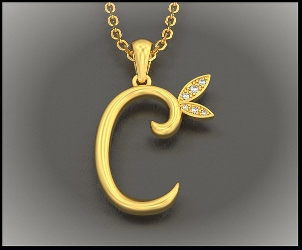 C Letter Leaf Style 3D print model