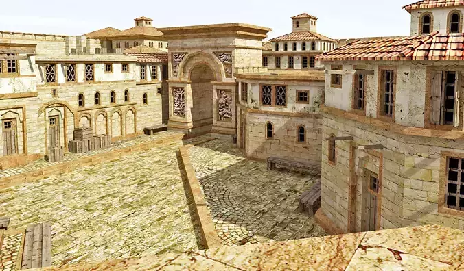 Ancient Roman Settlement Town 