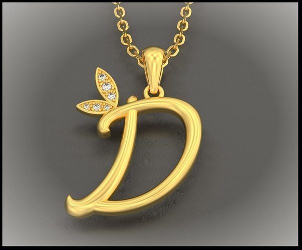 D Letter Leaf Style 3D print model