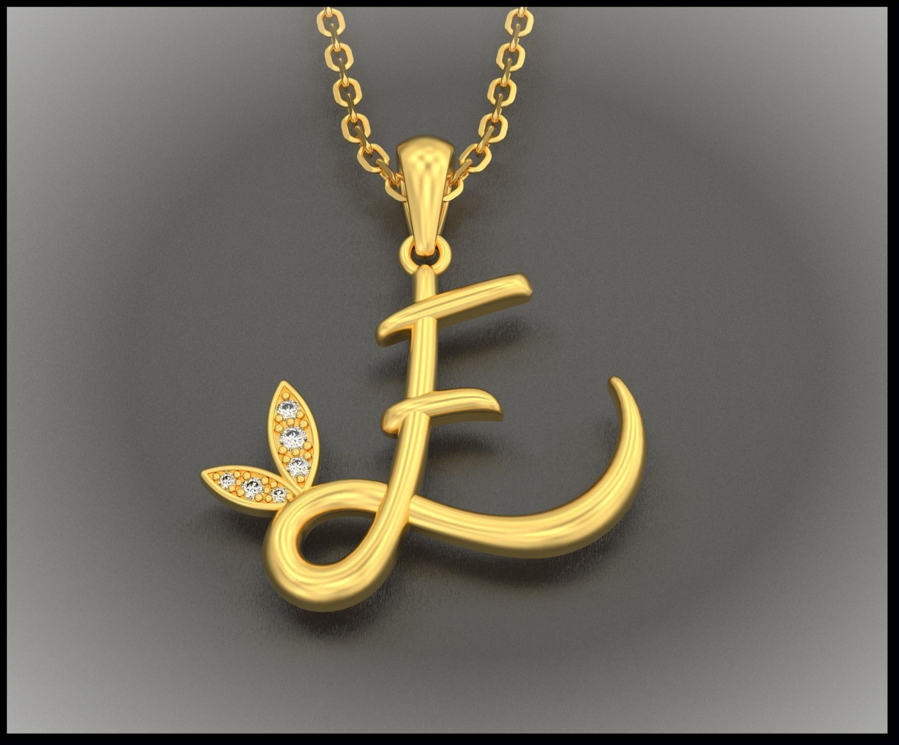 E Letter Leaf Style 3D print model_0