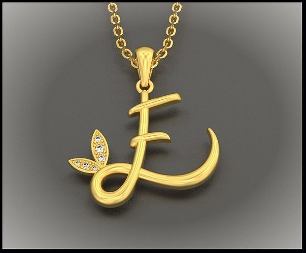 E Letter Leaf Style 3D print model