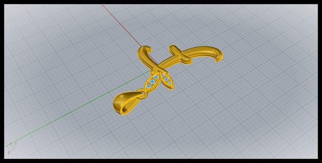 F Letter Leaf Style 3D print model_4