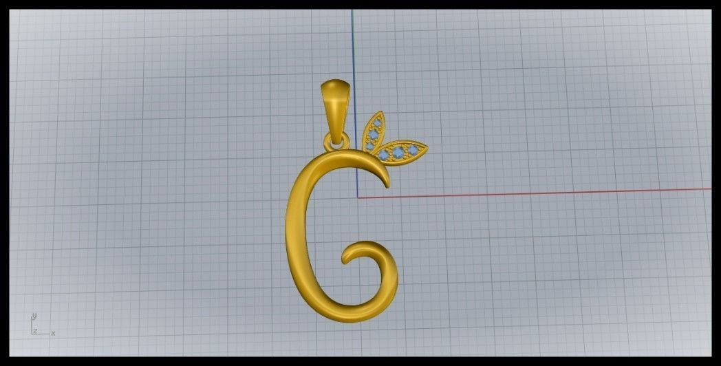 G Letter Leaf Style 3D print model_7