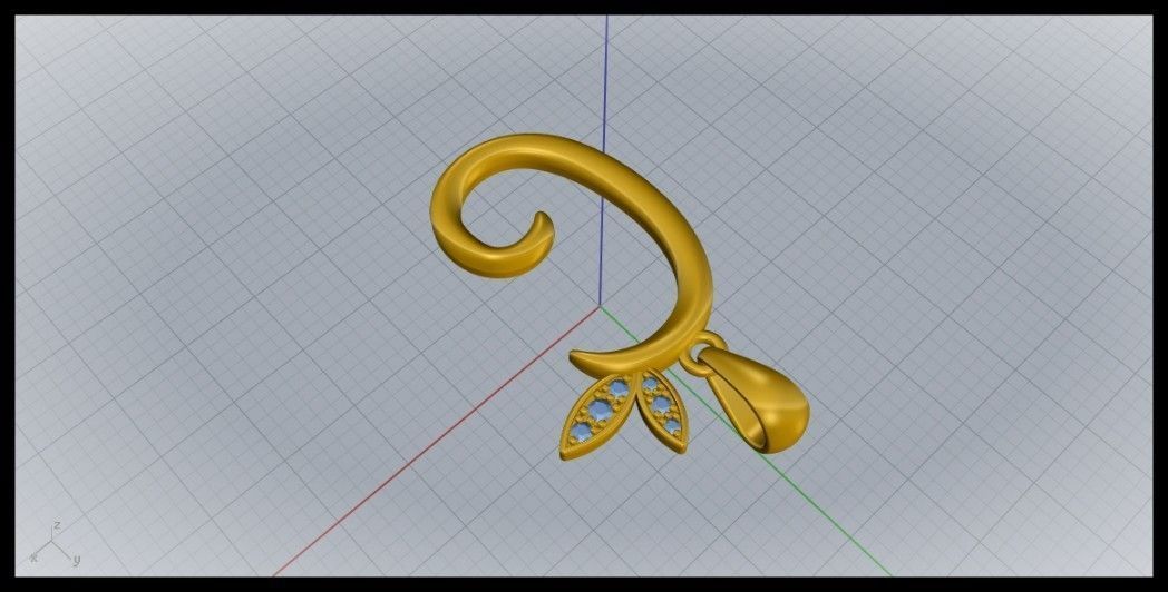 G Letter Leaf Style 3D print model_6
