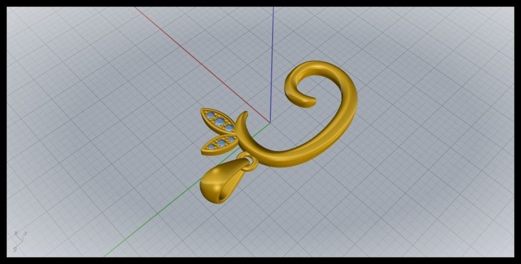 G Letter Leaf Style 3D print model_4