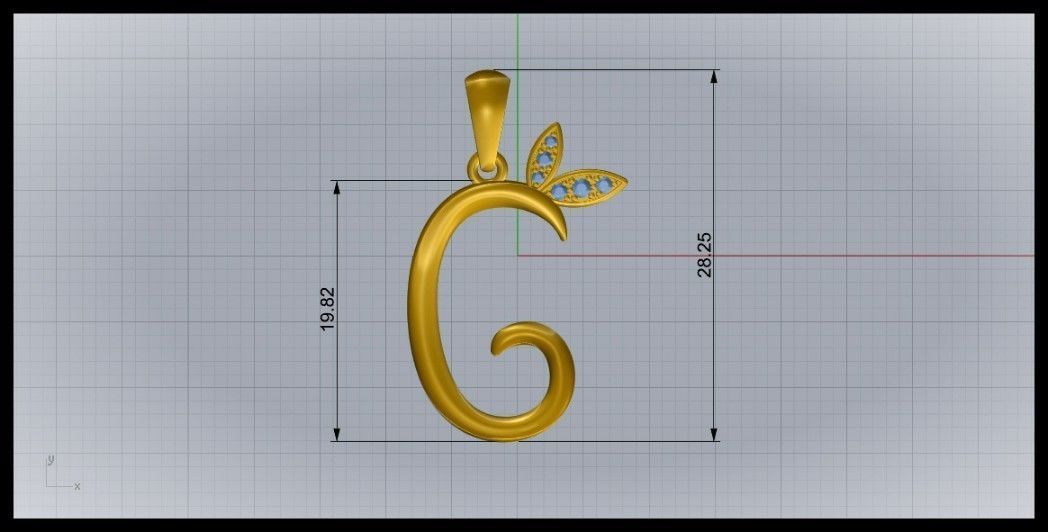 G Letter Leaf Style 3D print model_8