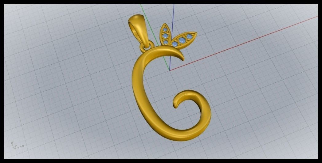 G Letter Leaf Style 3D print model_5