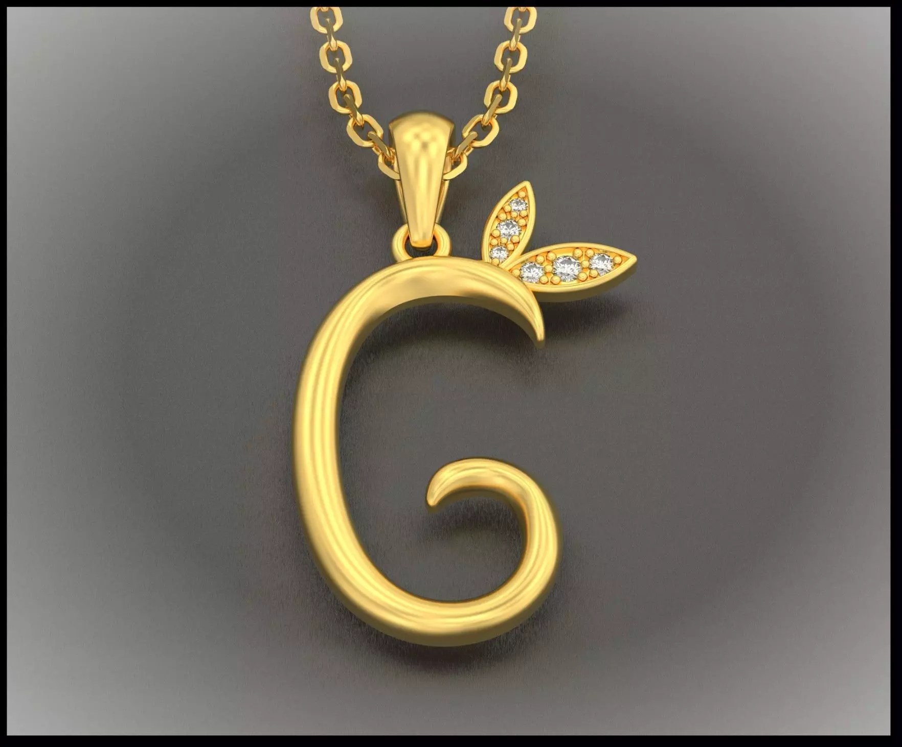 G Letter Leaf Style 3D print model_0