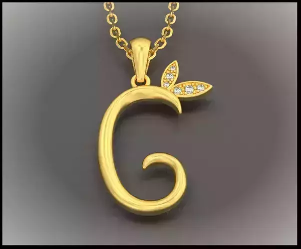 G Letter Leaf Style 3D print model