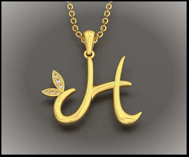 H Letter Leaf Style 3D print model