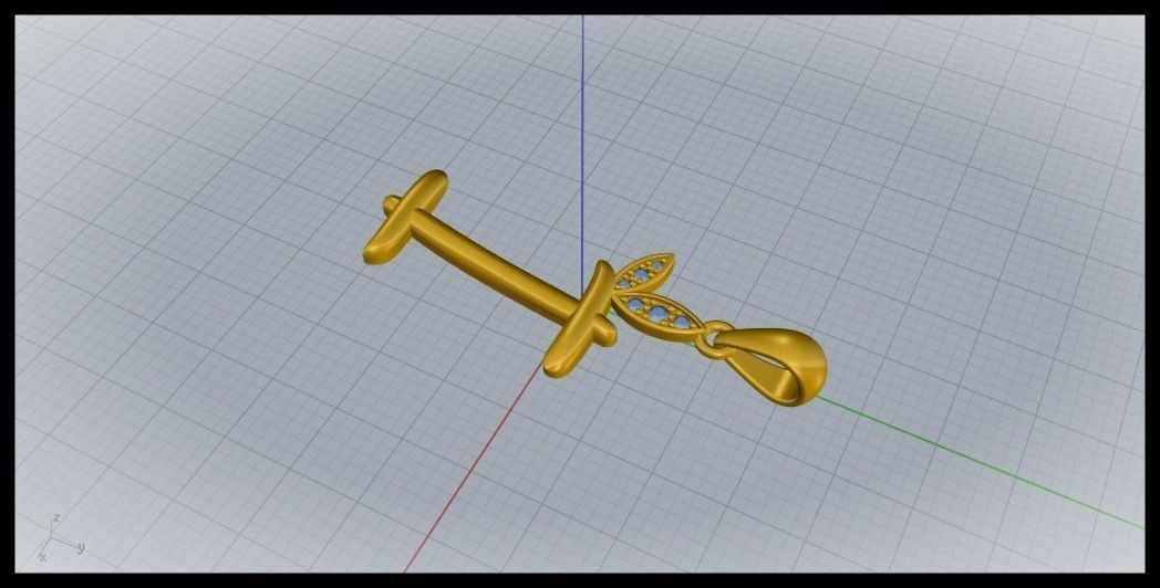 I Letter Leaf Style 3D print model_6