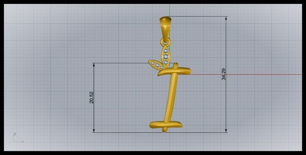 I Letter Leaf Style 3D print model_8