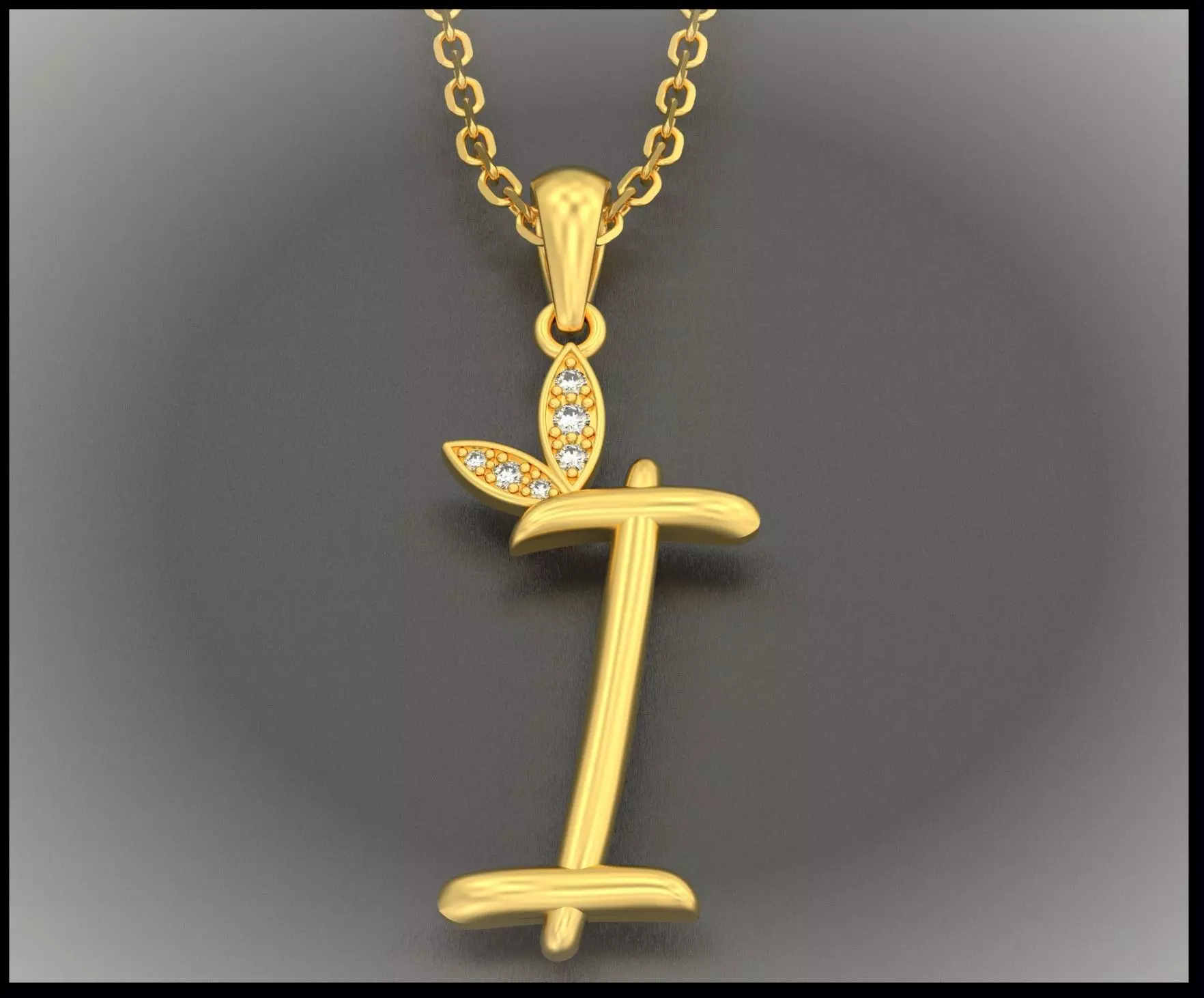 I Letter Leaf Style 3D print model_0