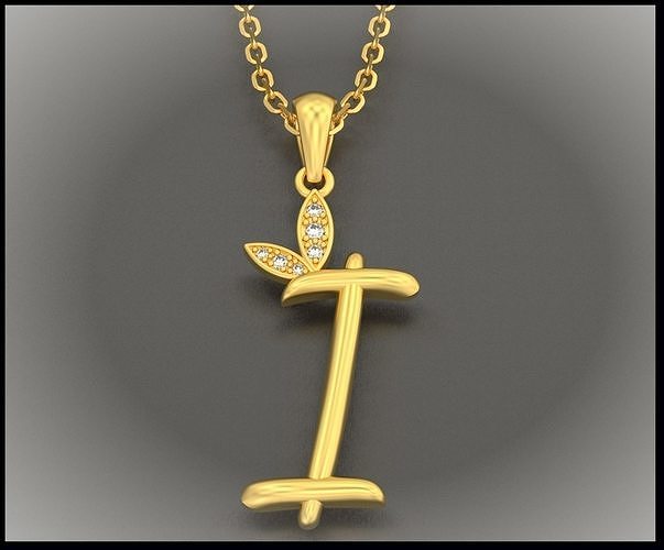 I Letter Leaf Style 3D print model