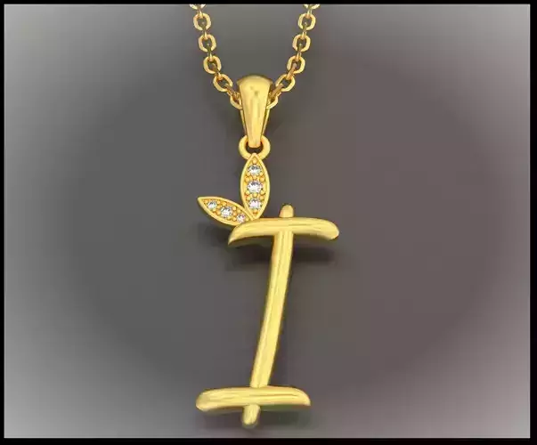 I Letter Leaf Style 3D print model