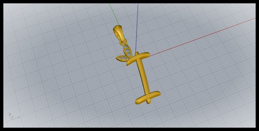 I Letter Leaf Style 3D print model_5