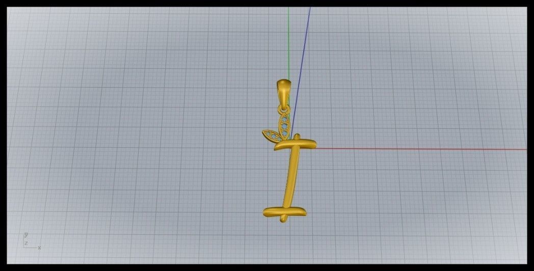 I Letter Leaf Style 3D print model_7