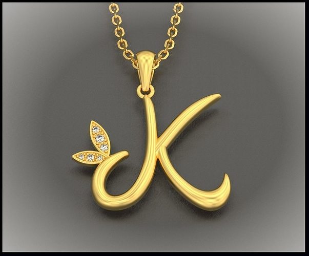K Letter Leaf Style 3D print model