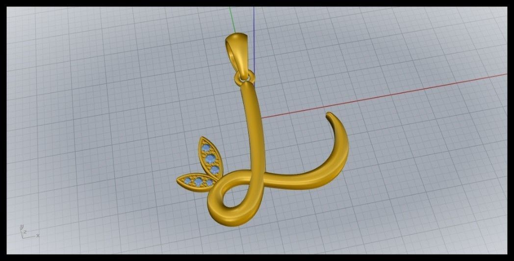 L Letter Leaf Style 3D print model_5