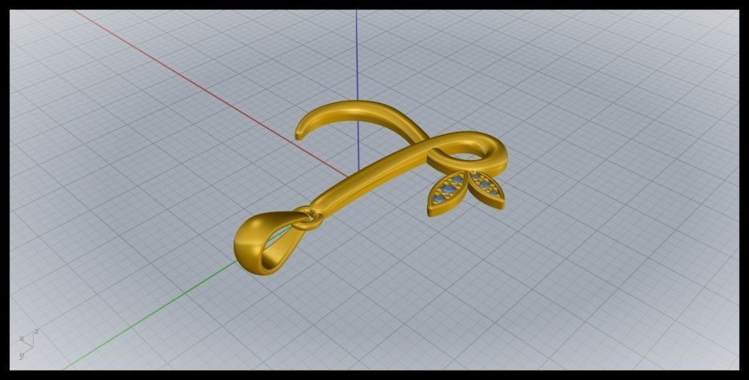 L Letter Leaf Style 3D print model_4