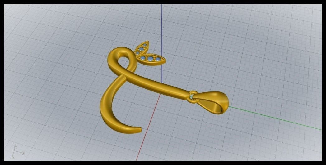 L Letter Leaf Style 3D print model_6