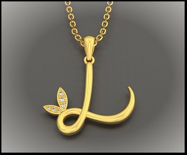 L Letter Leaf Style 3D print model