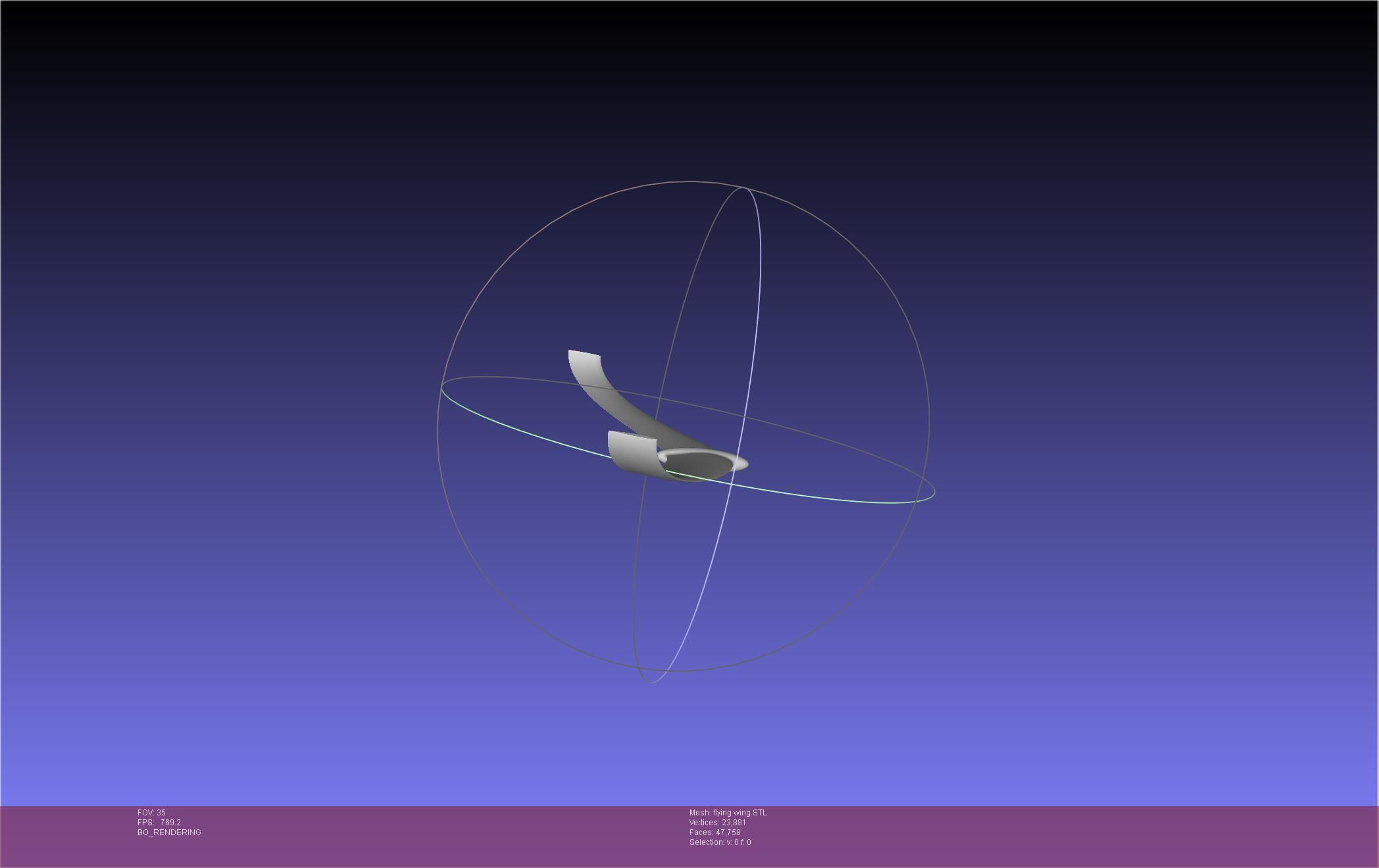 Flying Wing RC Glider Basic Shape 3D print model_20