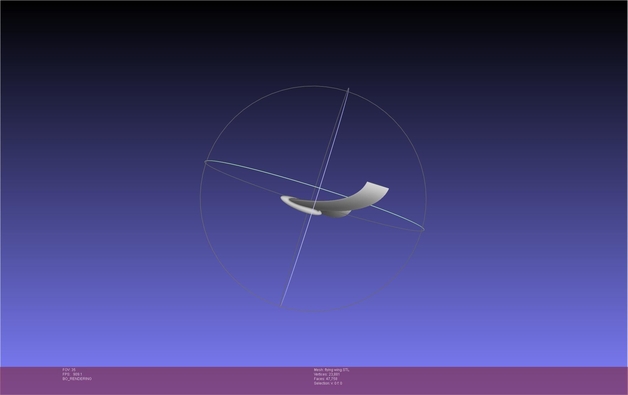 Flying Wing RC Glider Basic Shape 3D print model_24