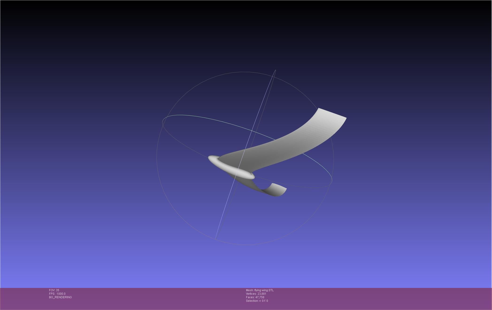 Flying Wing RC Glider Basic Shape 3D print model_50