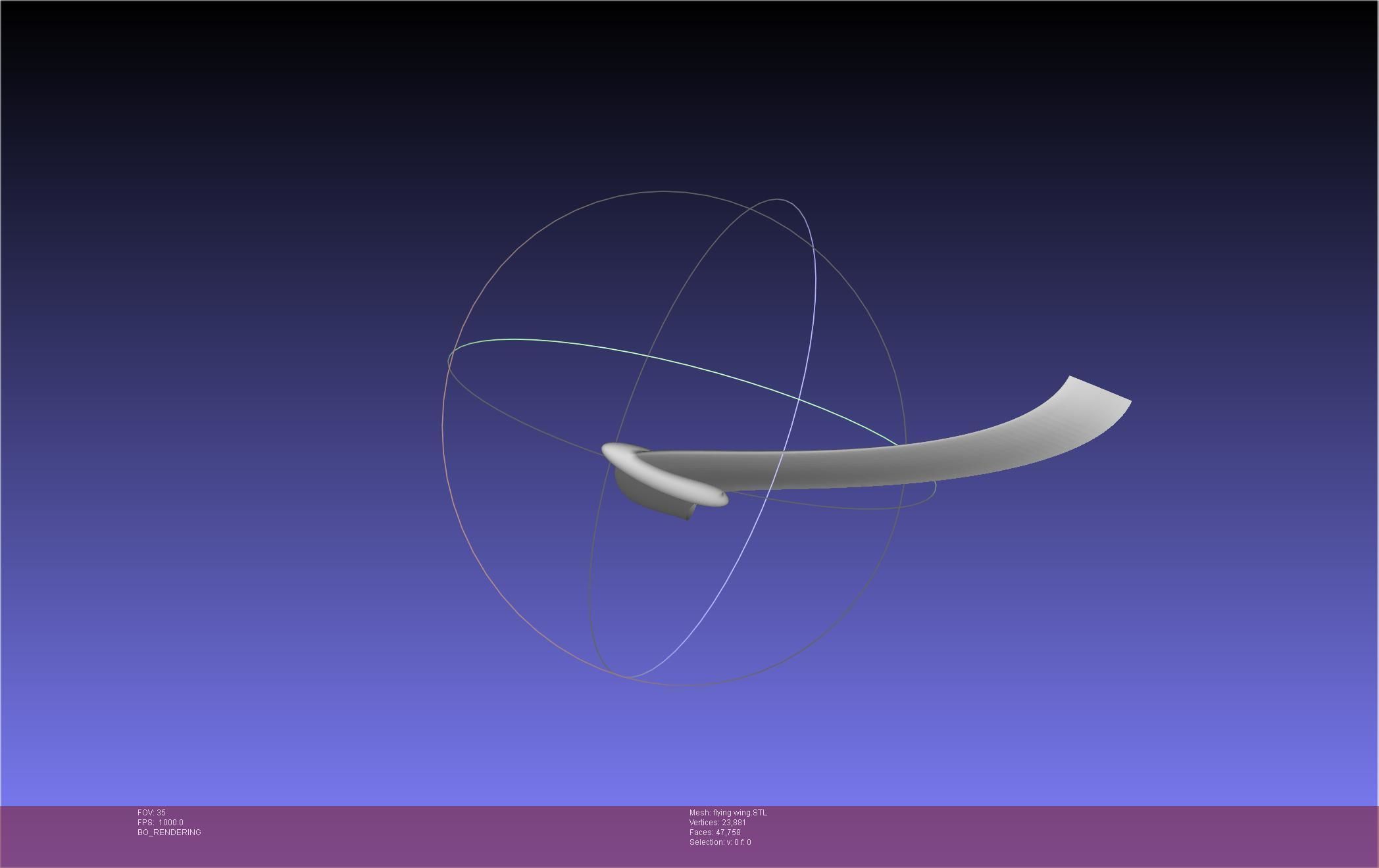 Flying Wing RC Glider Basic Shape 3D print model_49