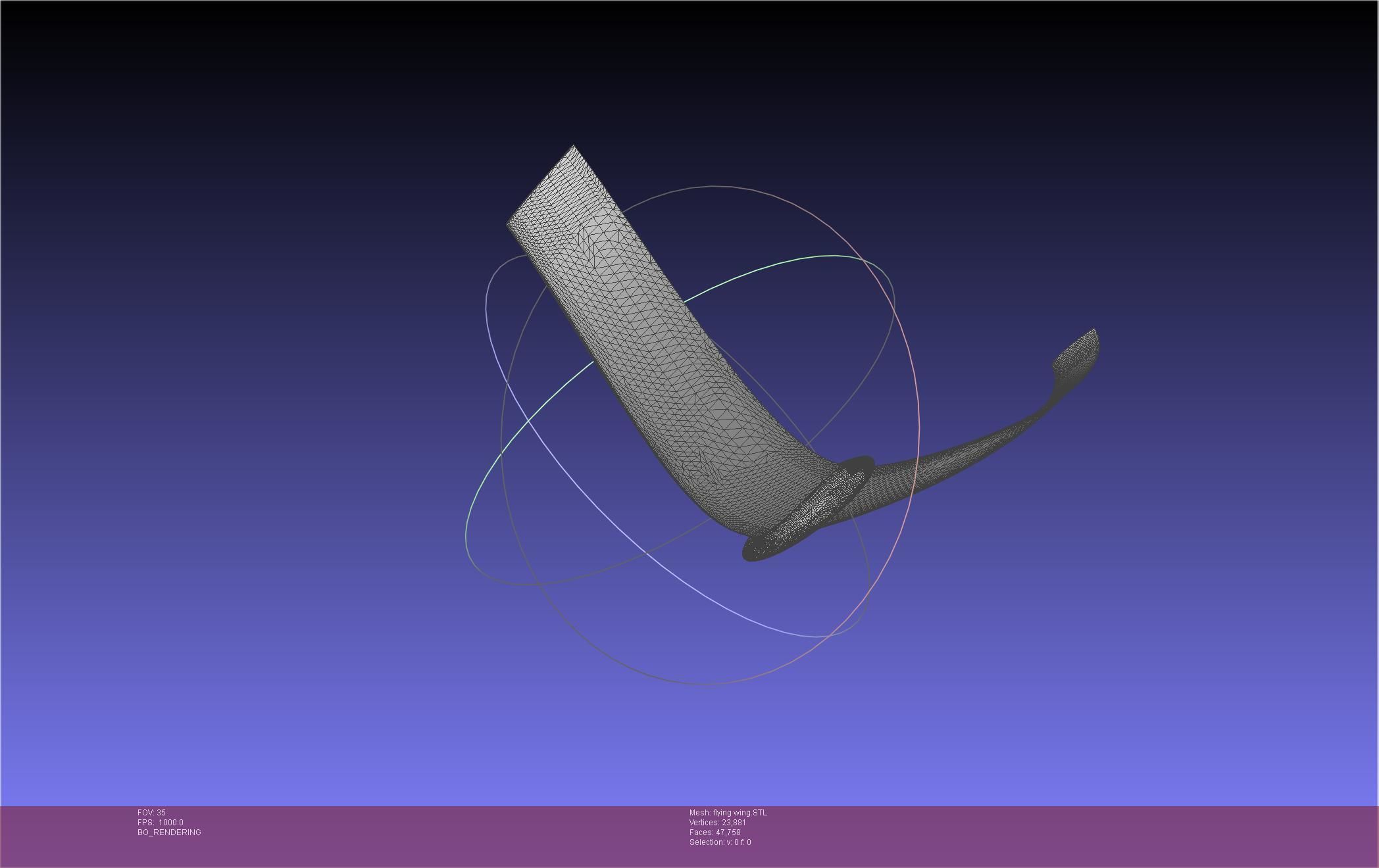 Flying Wing RC Glider Basic Shape 3D print model_40