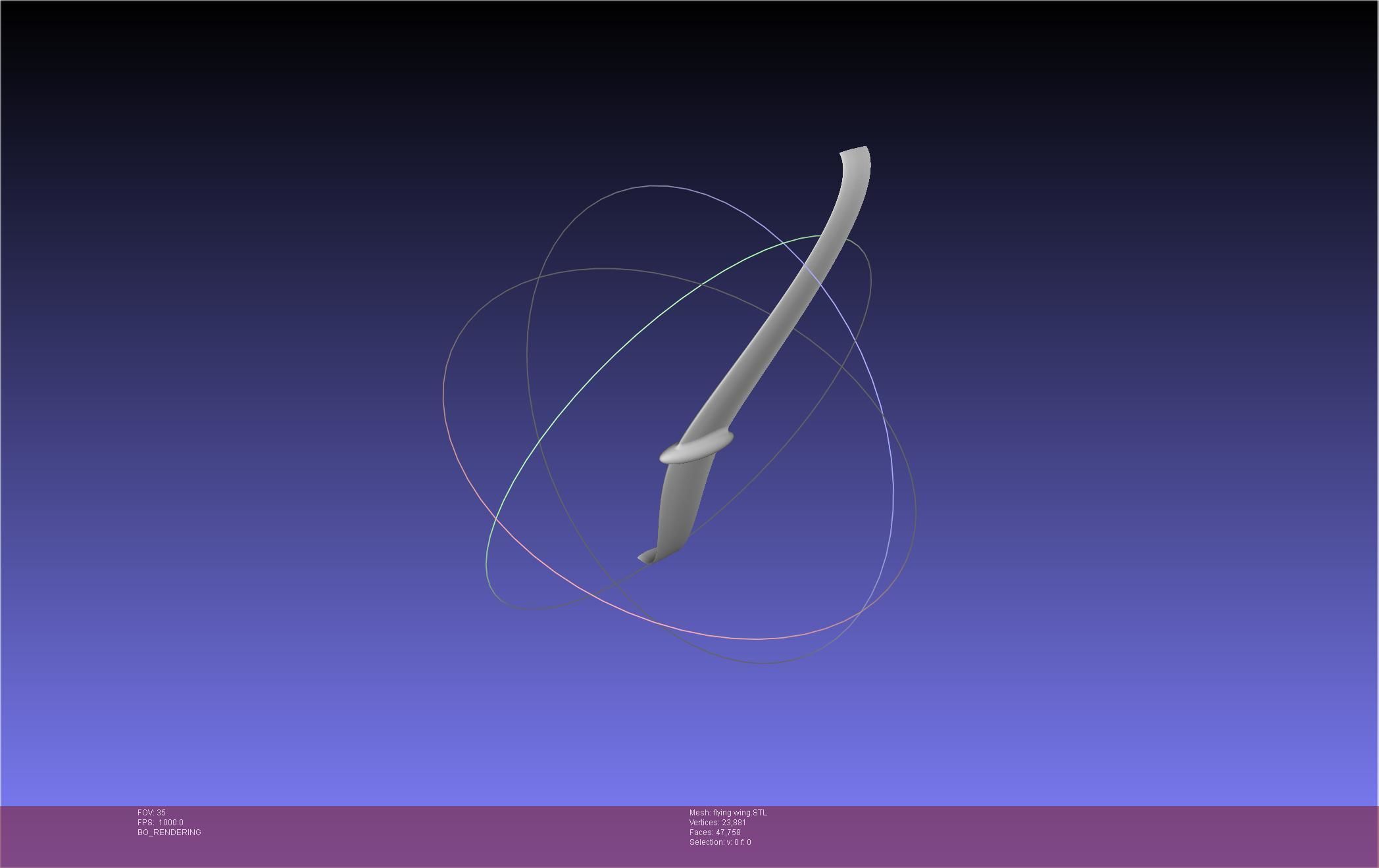 Flying Wing RC Glider Basic Shape 3D print model_22