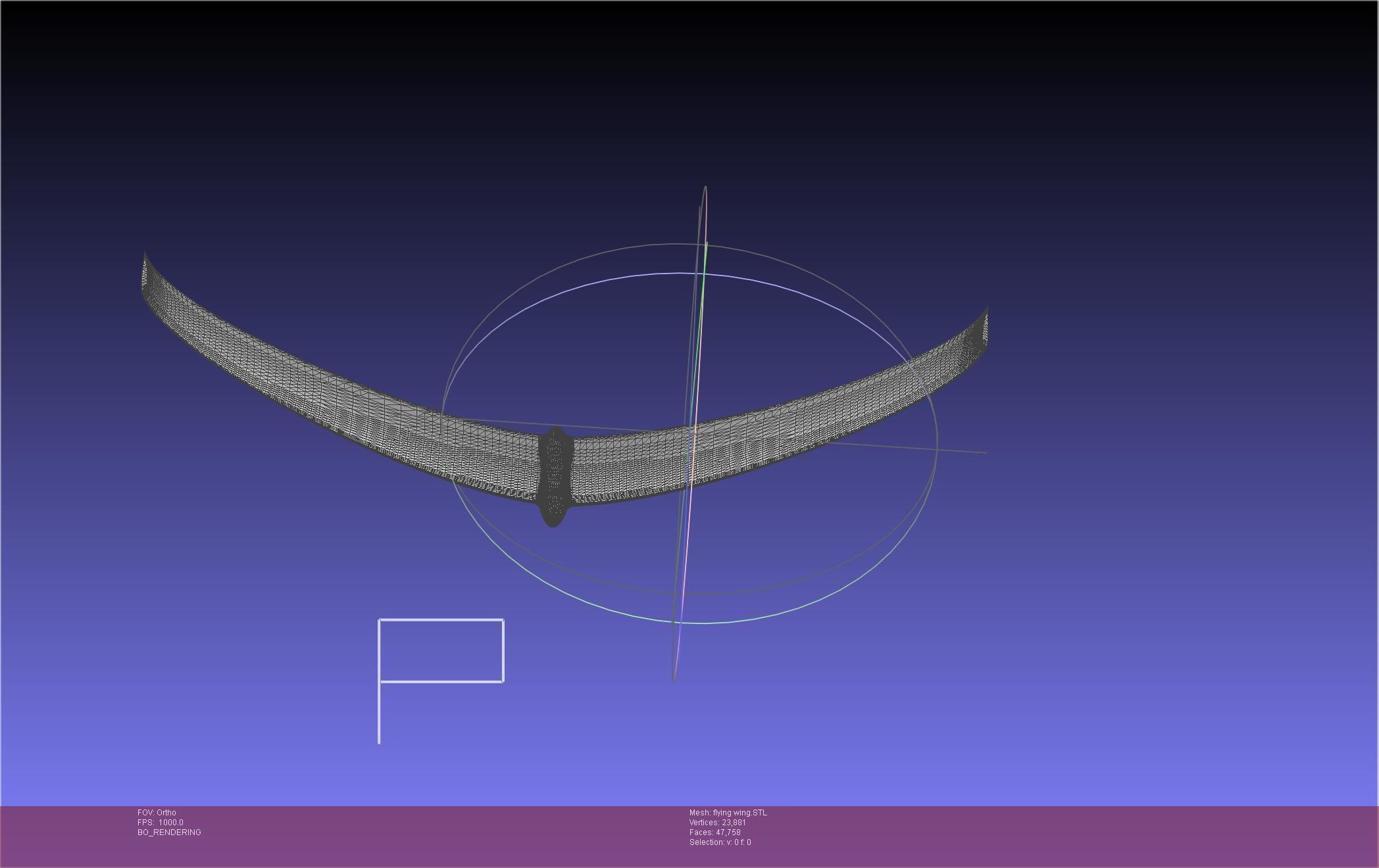 Flying Wing RC Glider Basic Shape 3D print model_46