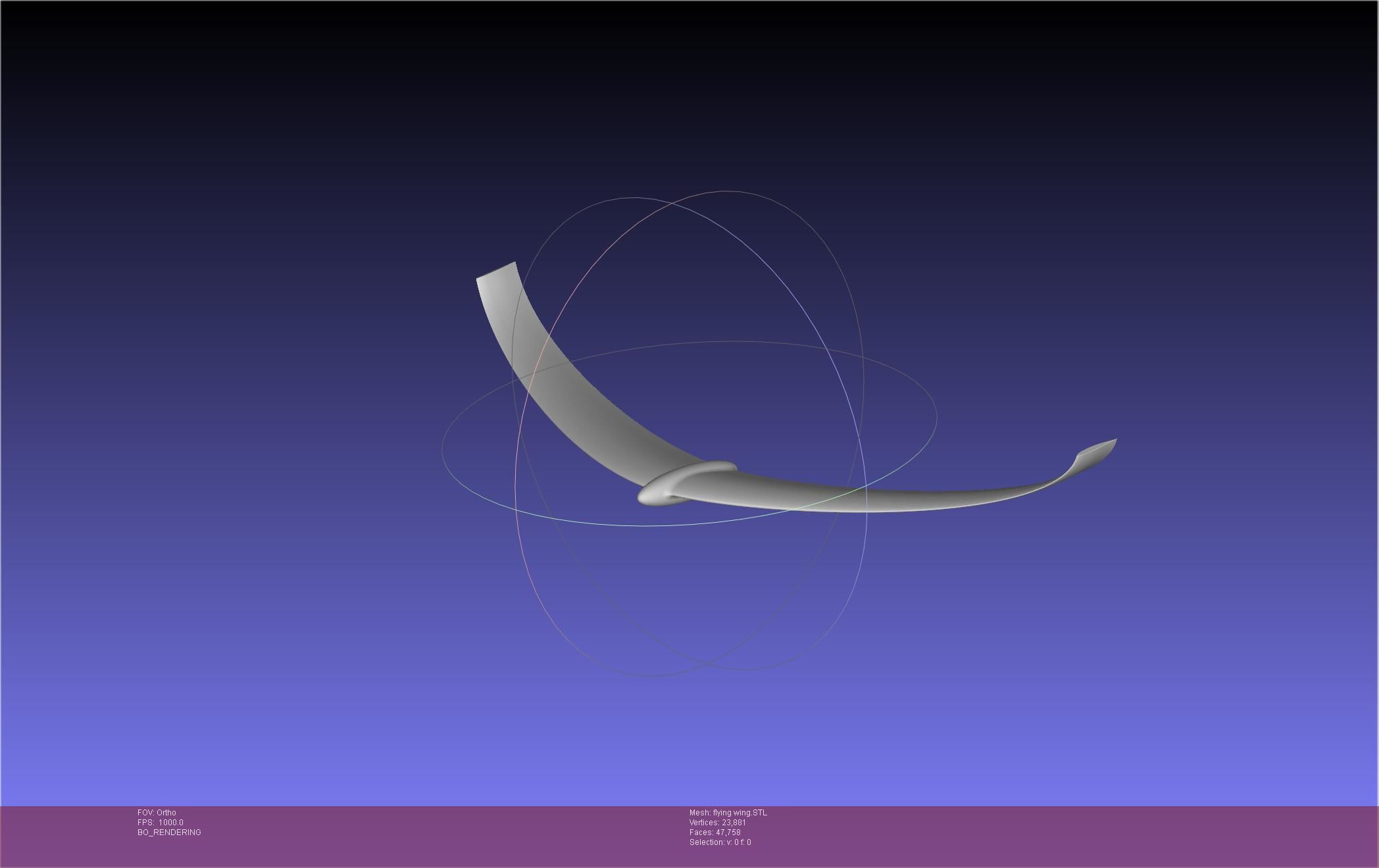 Flying Wing RC Glider Basic Shape 3D print model_2