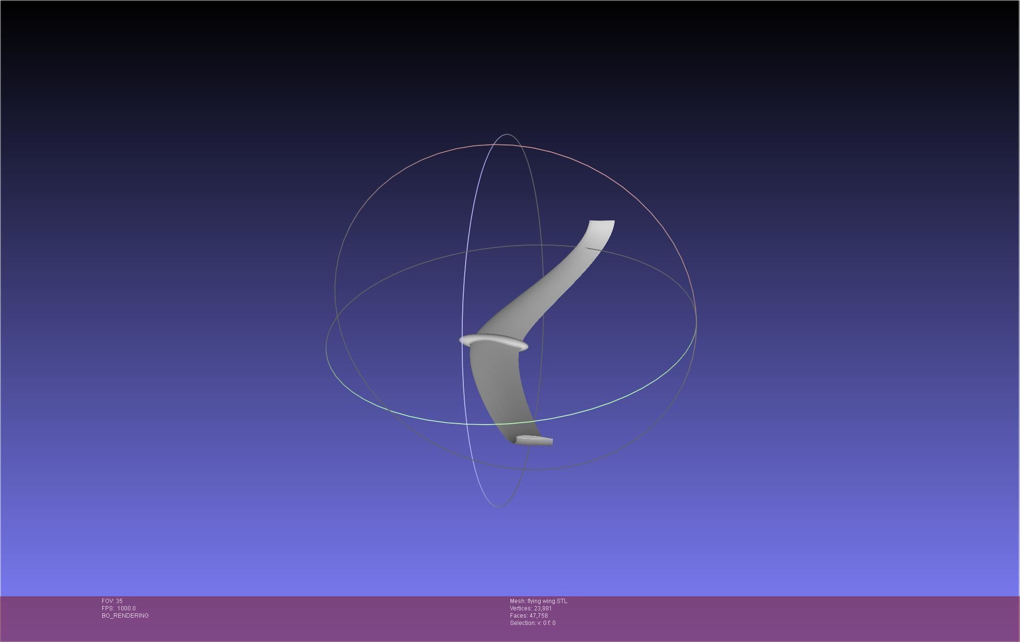 Flying Wing RC Glider Basic Shape 3D print model_31