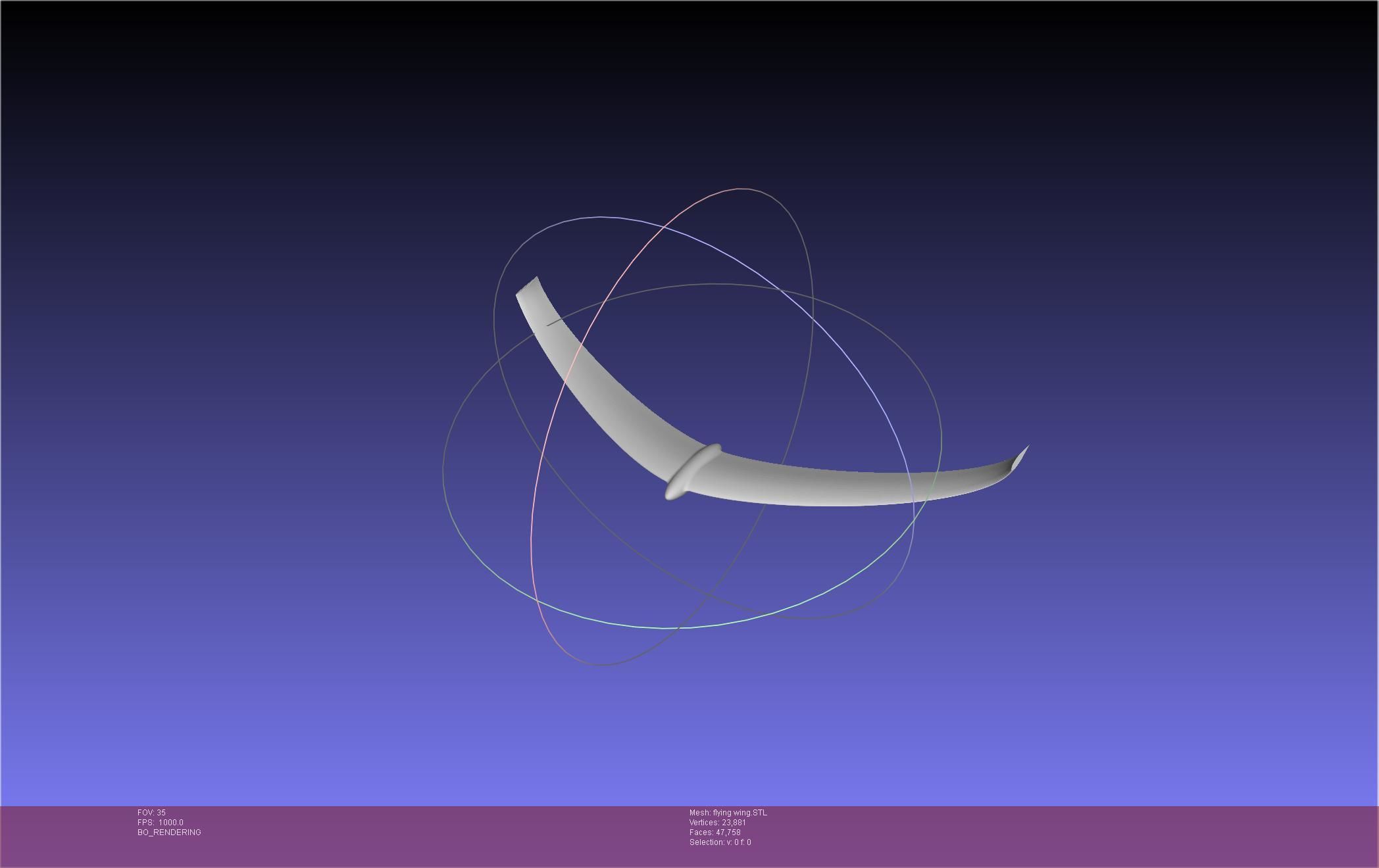 Flying Wing RC Glider Basic Shape 3D print model_18