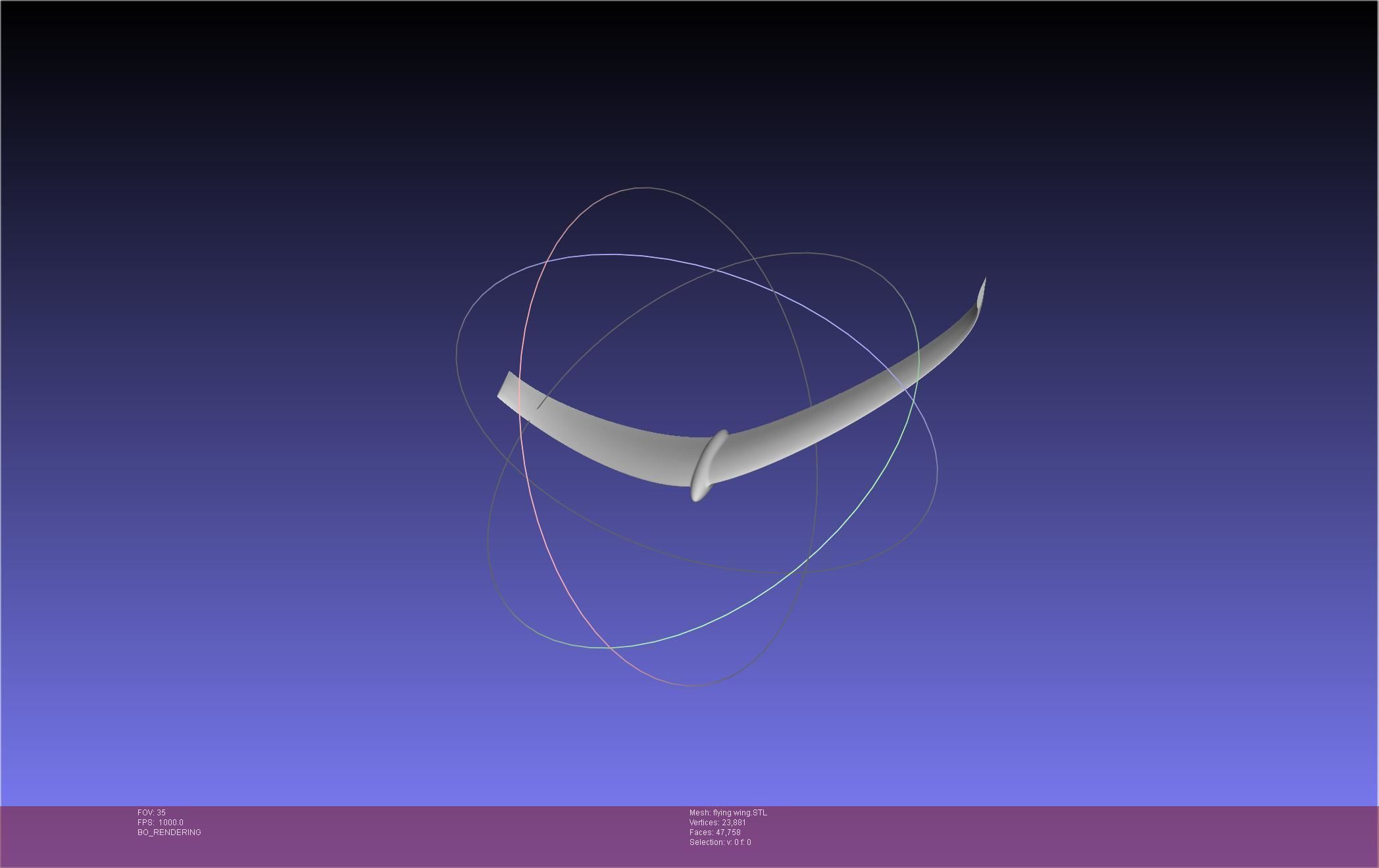 Flying Wing RC Glider Basic Shape 3D print model_16