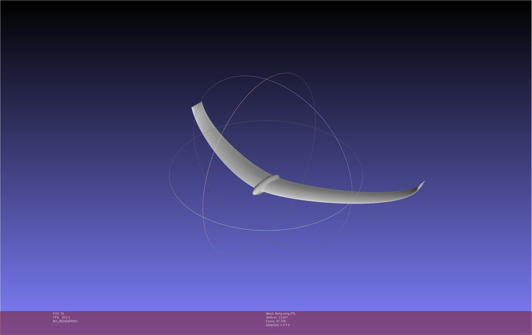 Flying Wing RC Glider Basic Shape 3D print model_3