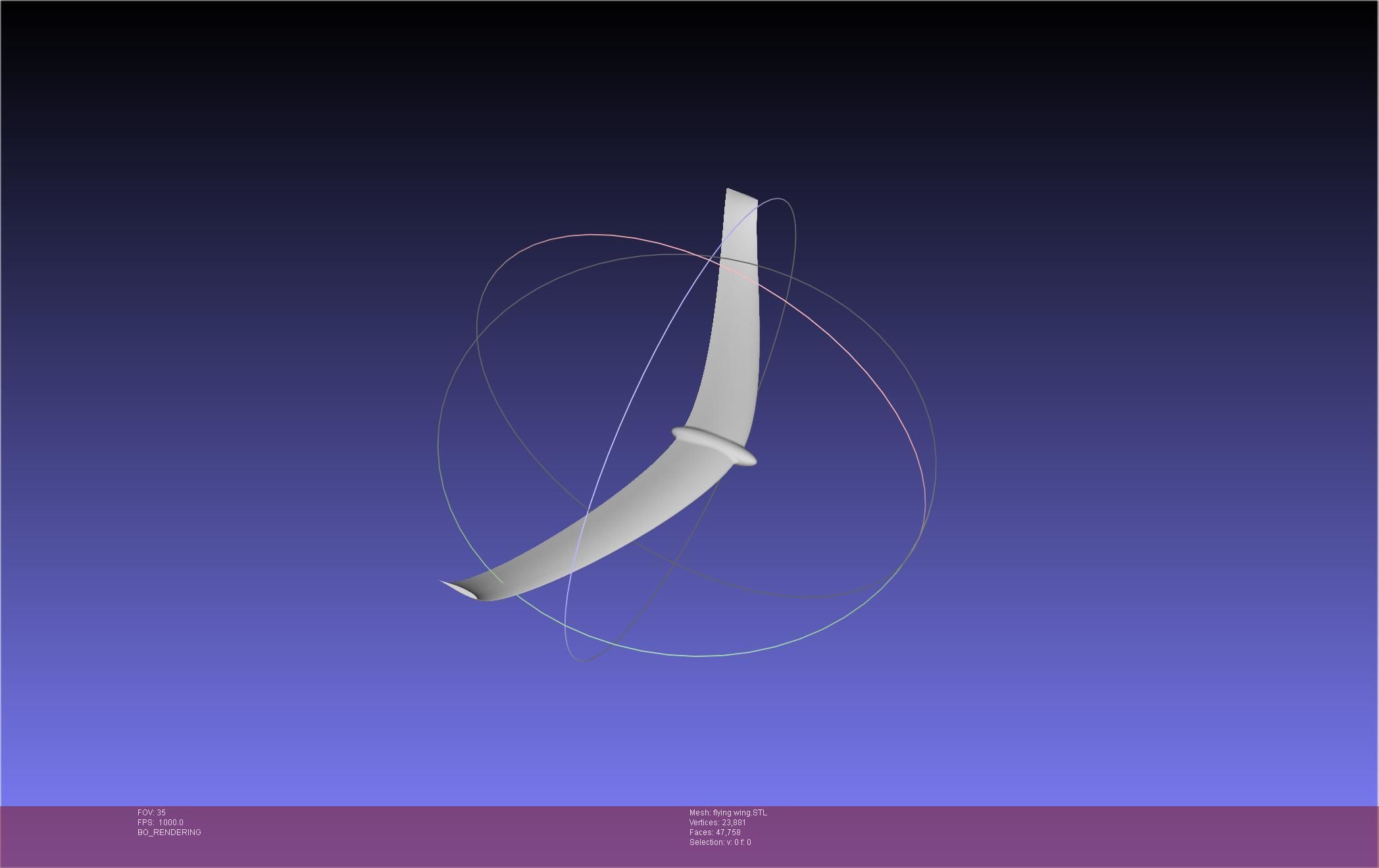 Flying Wing RC Glider Basic Shape 3D print model_19