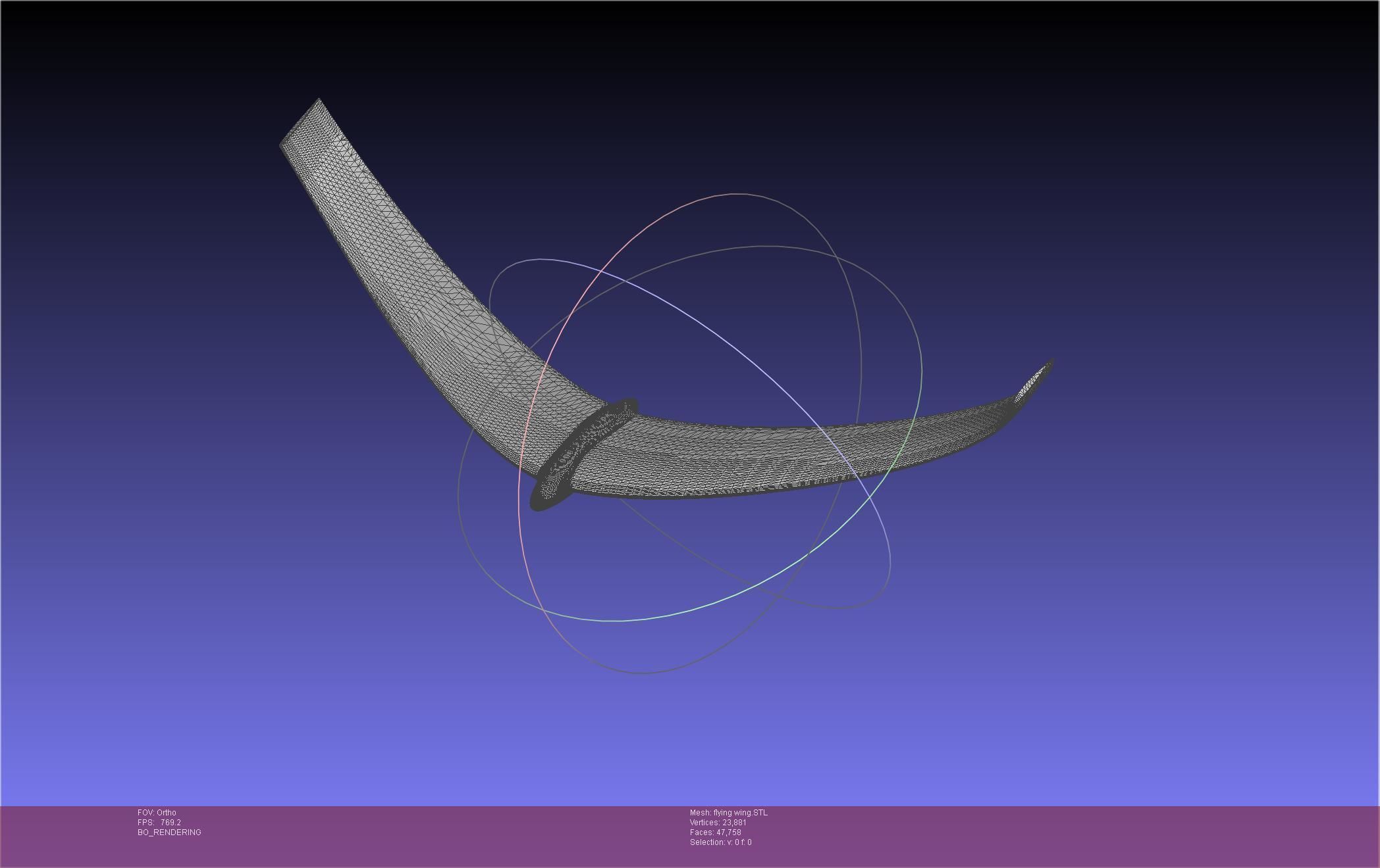 Flying Wing RC Glider Basic Shape 3D print model_45