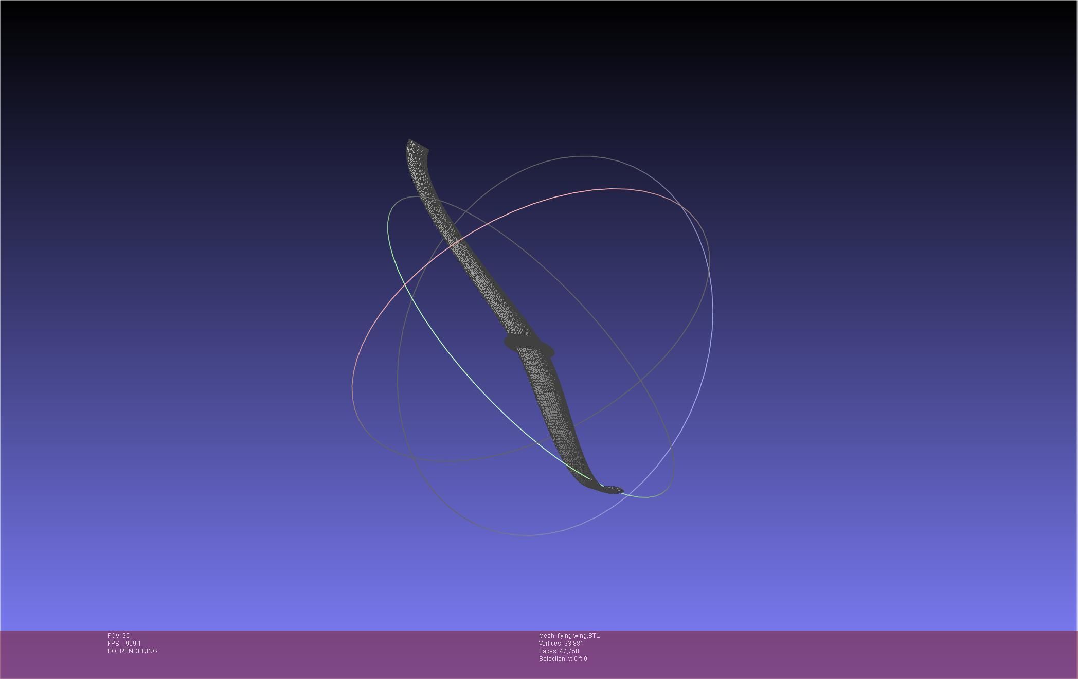 Flying Wing RC Glider Basic Shape 3D print model_35