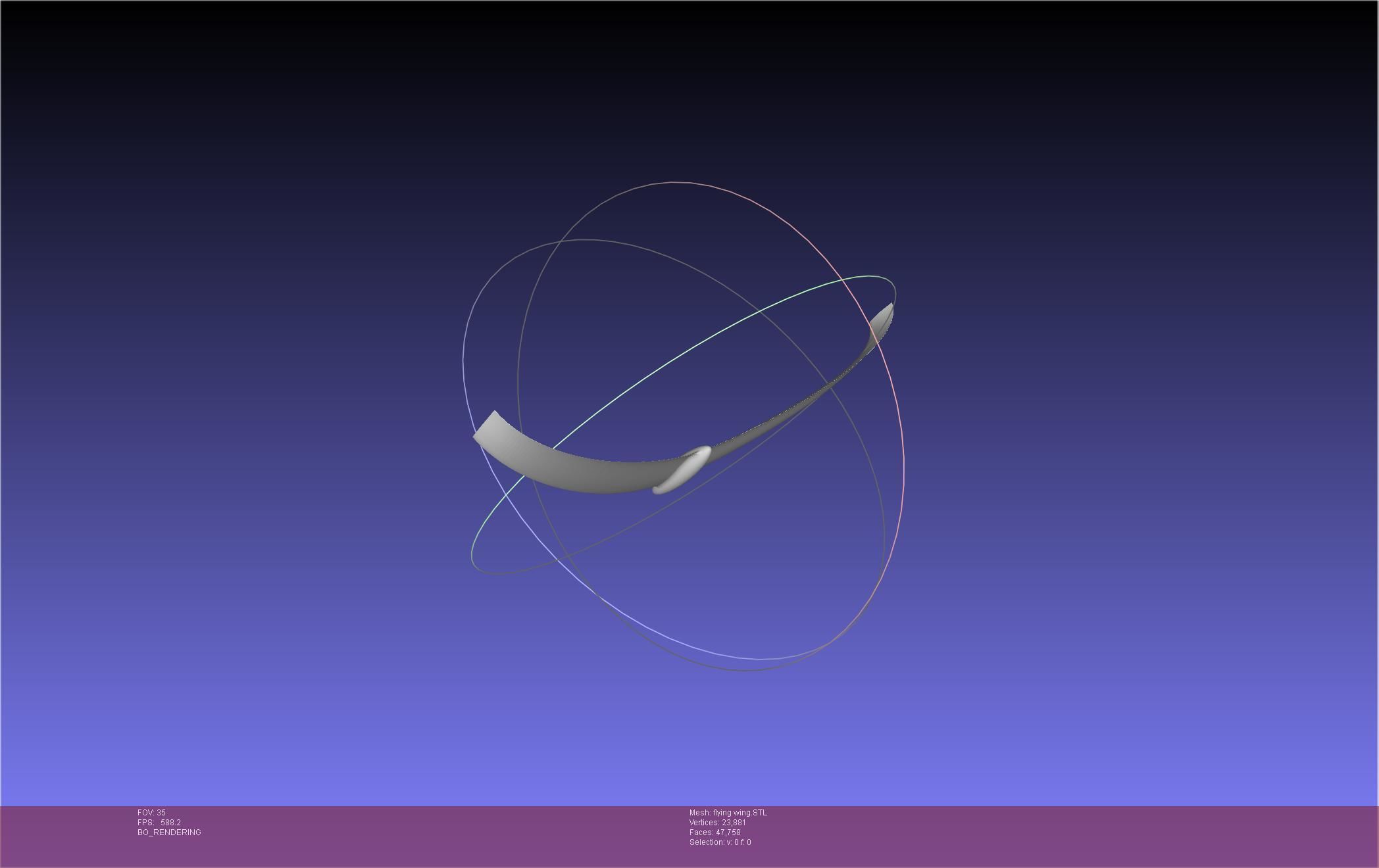 Flying Wing RC Glider Basic Shape 3D print model_15