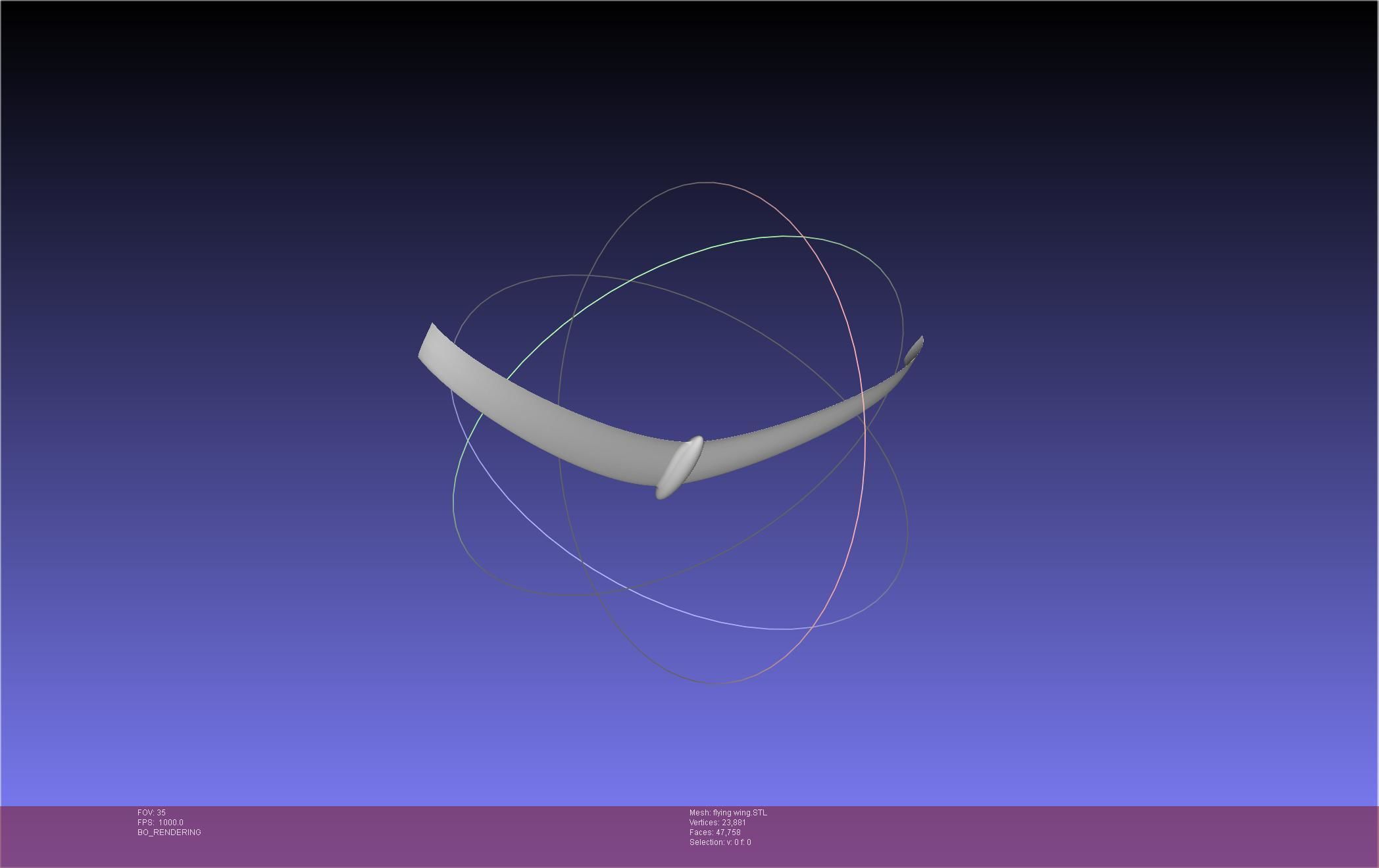 Flying Wing RC Glider Basic Shape 3D print model_21