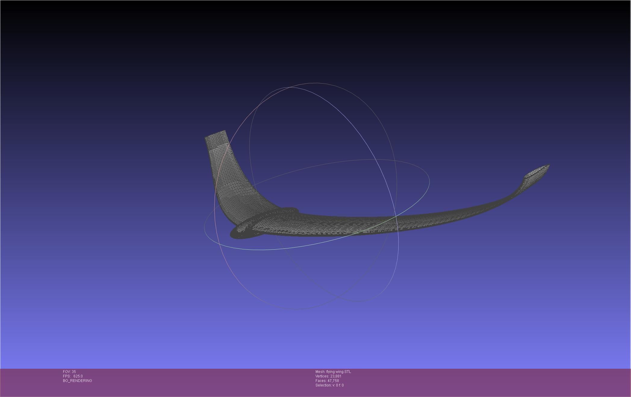 Flying Wing RC Glider Basic Shape 3D print model_43